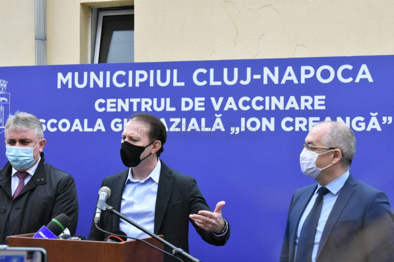 Clujul are 30% din populație imunizată. Cîțu: „Veți fi printre primele orașe care vor deschide economia”