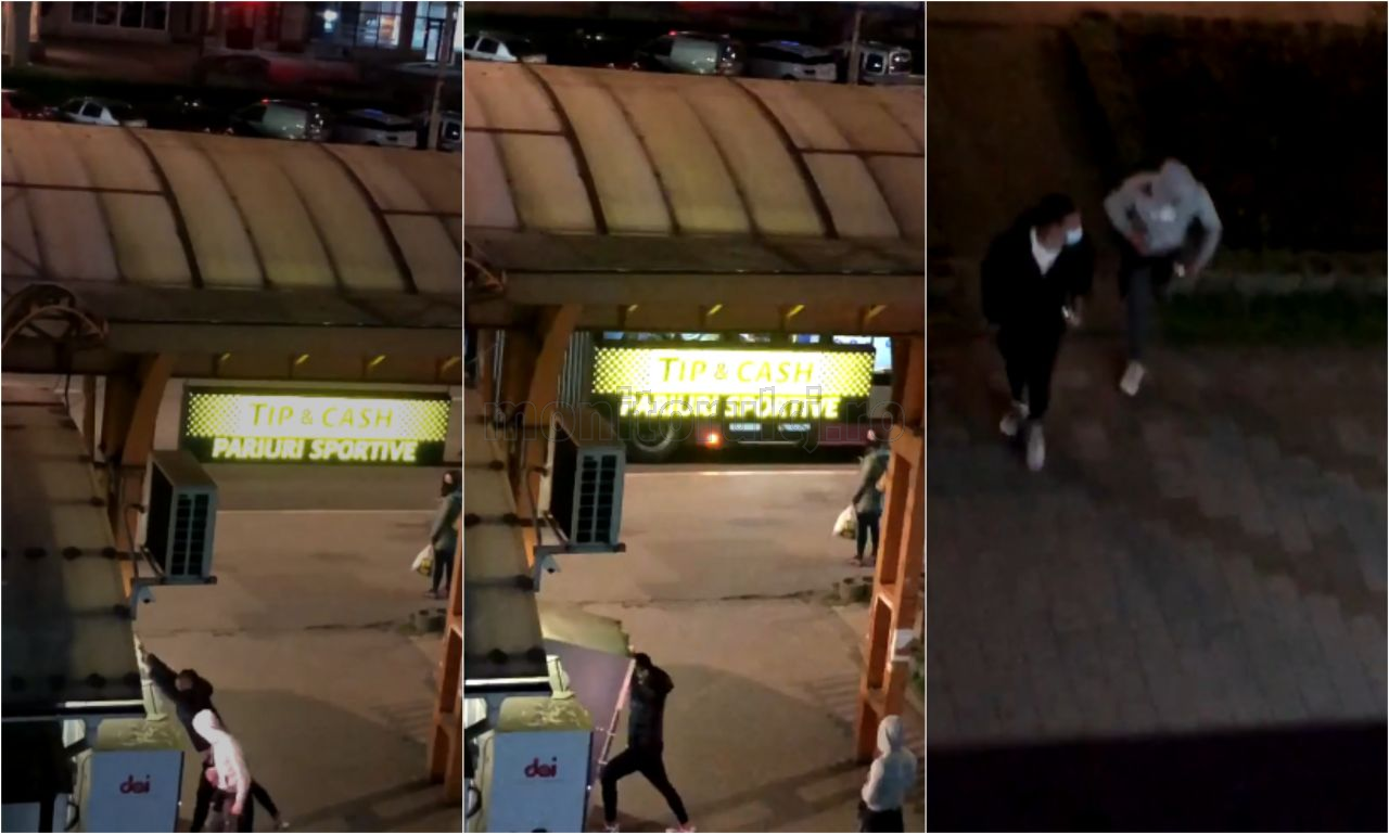 VIDEO. Doi tineri au DISTRUS un tonomat din Piața Mărăști pentru niste sucuri