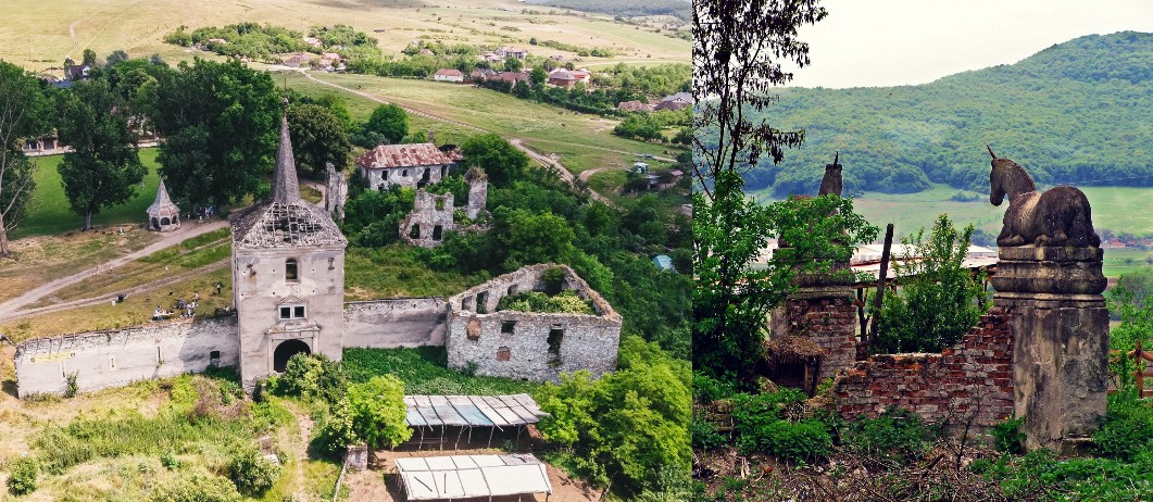 FOTO. Castelul Kornis, monument istoric prețios din Cluj. Poarta, încadrată de doi inorogi