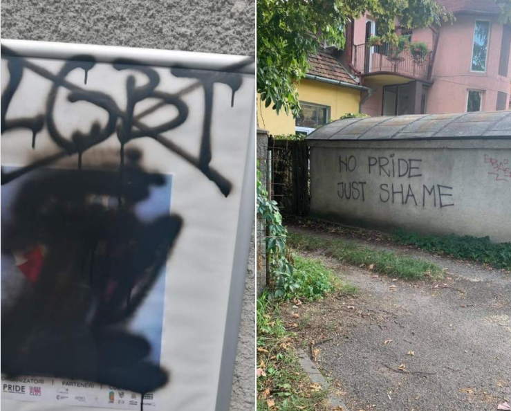 Locul în care are loc Cluj Pride, vandalizat după Mitingul pentru Familie. „Nu ne lăsăm intimidați”