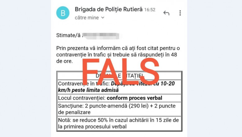  Poliția Română avertizează asupra unei noi înșelăciuni cu AMEZI FALSE trimise pe email