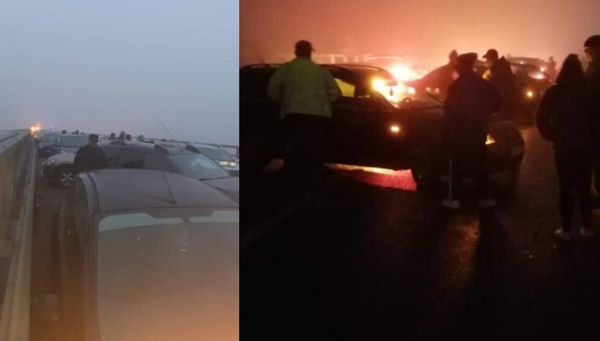 Accident cu 20 de mașini în mureș/ Sursă foto: Facebook - Info Trafic Târgu Mureș + Radare