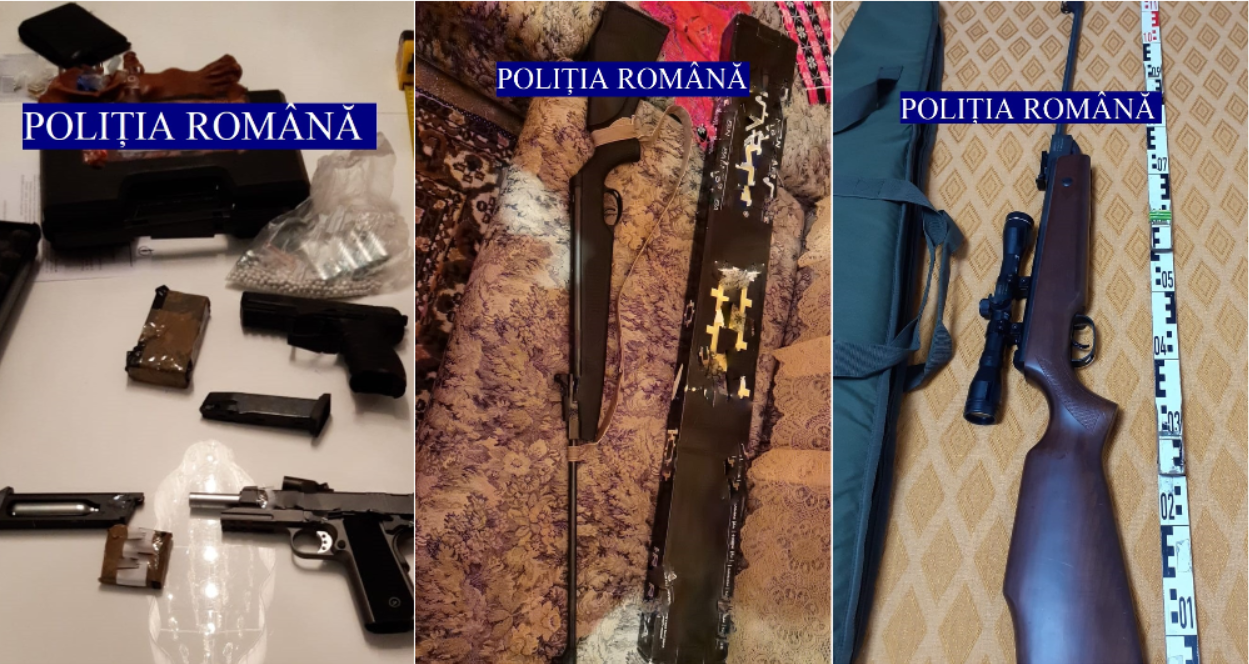 Românii au cumpărat arme de foc ILEGAL, de pe internet. 103 percheziții în țară, inclusiv la Cluj