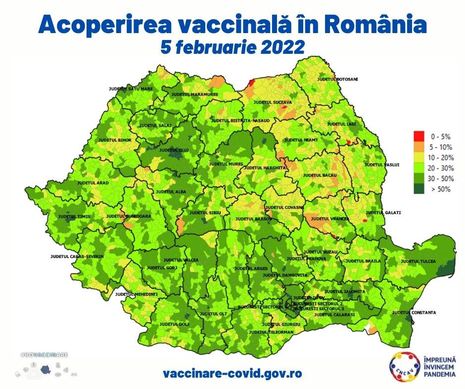 O comună din Cluj, în topul localităților cu cel mai mare procent de vaccinare
