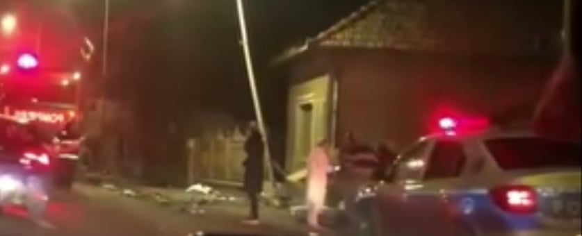 Accident cu un șofer beat în Florești. Foto: Captură ecran video Facebook/ INFO TRAFIC jud. CLUJ.