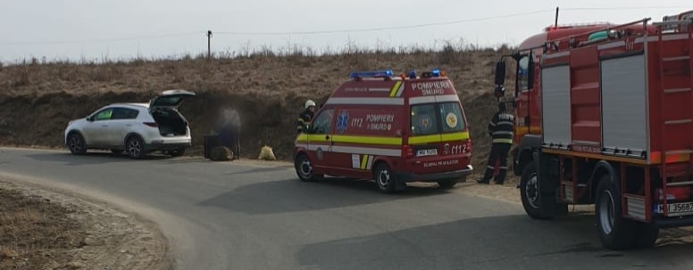 O mașină condusă de o ucraineancă a ieșit de pe carosabil.