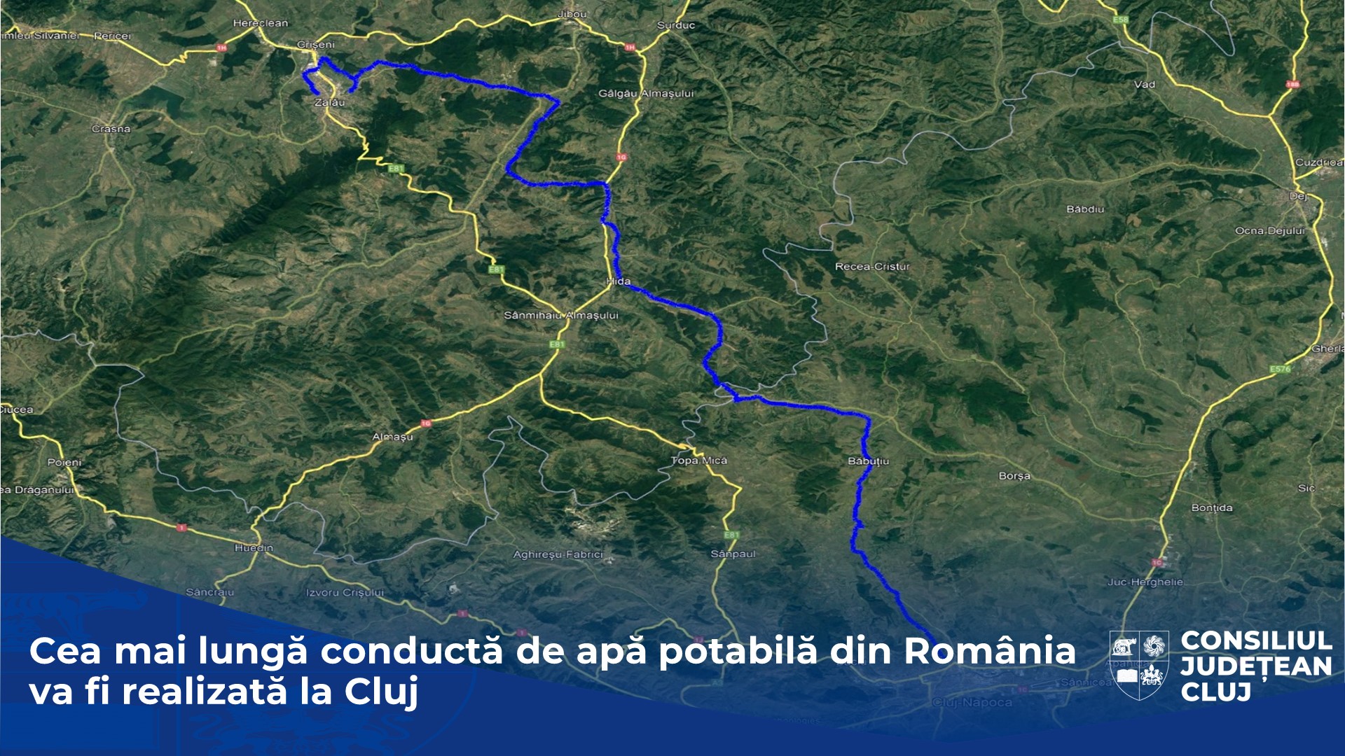 Cea mai lungă conductă de apă potabilă din România se va realiza la Cluj