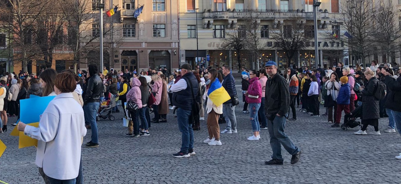 Eveniment de suport pentru Ucraina, în centrul Clujului.