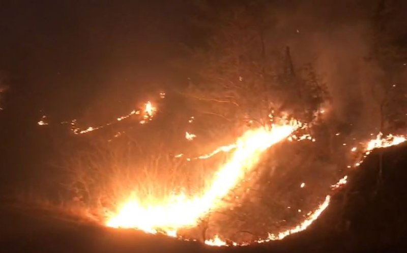 Încă se intervine la incendiul de vegetație de la Băișoara. Peste 150 de hectare au fost afectate de FLĂCĂRI. VIDEO/ Captură ecran - Sursă: ISU Cluj