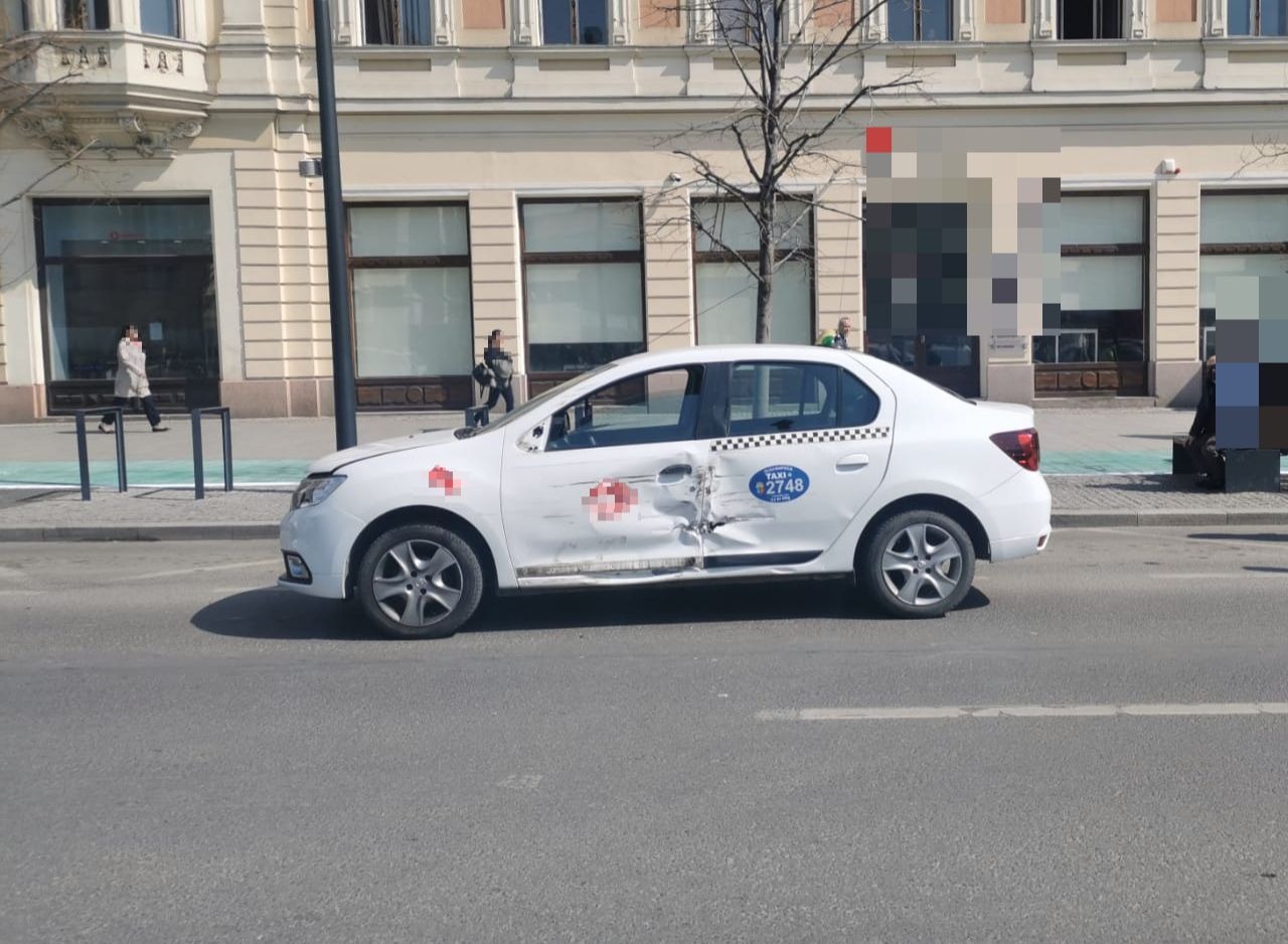 Accident în Piața Unirii din Cluj-Napoca