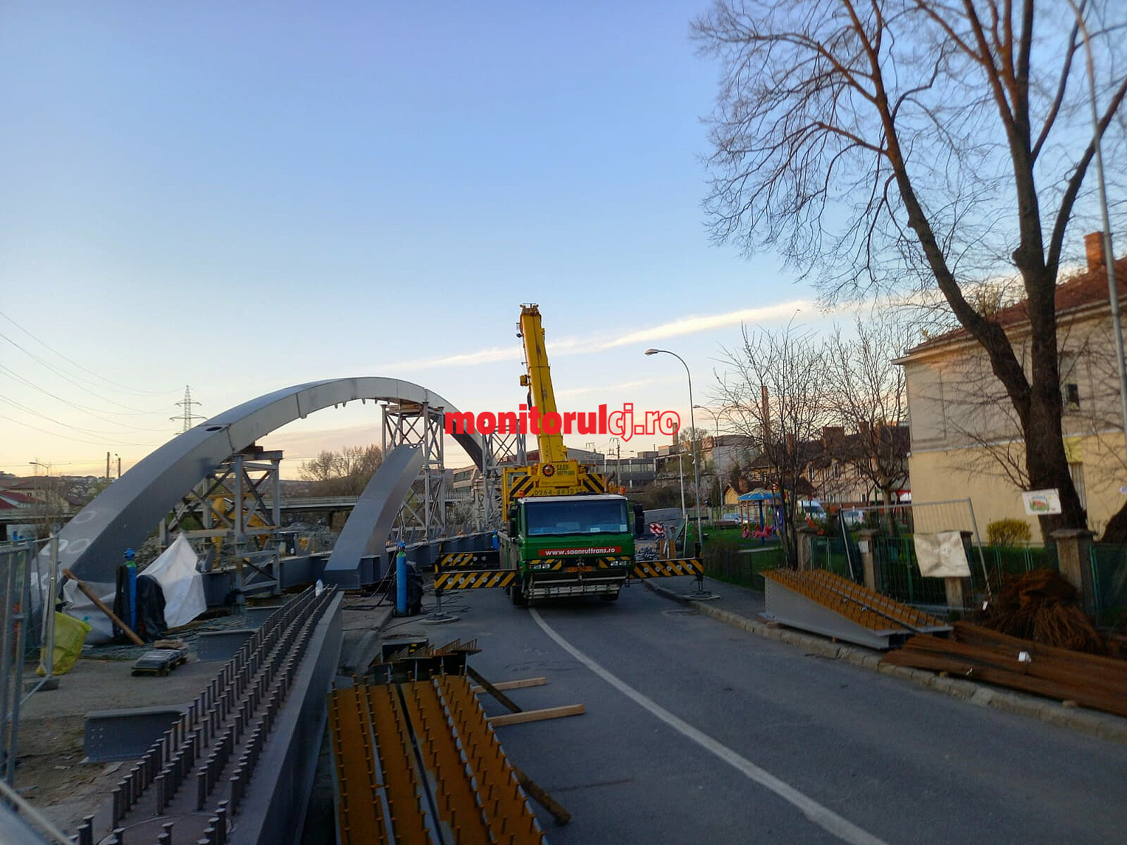 Lucrări la Podul Răsăritului, 13.04.2022. Sursa foto: Monitorul de Cluj