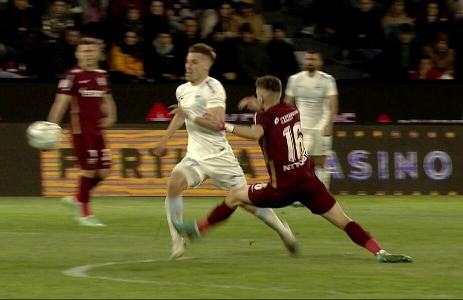 Faza la care Mateo Susic a văzut cartonaș roșu în meciul CFR Cluj - FCSB. FOTO: Captură TV