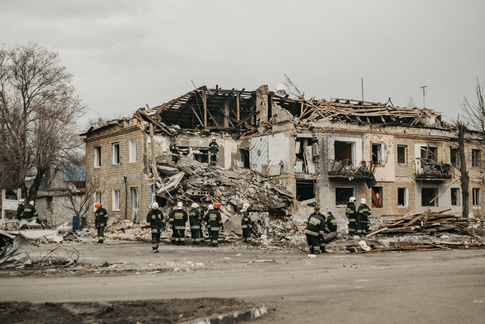 Borodyanka, regiunea Kiev, Ucraina. 8 Aprilie 2022: clădire distrusă în timpul invaziei forțelor ruse / Foto: depositphotos.com