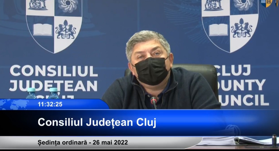 Președintele Consiliului Județean, Alin Tișe, cu mască la ședința de Consiliu Județean