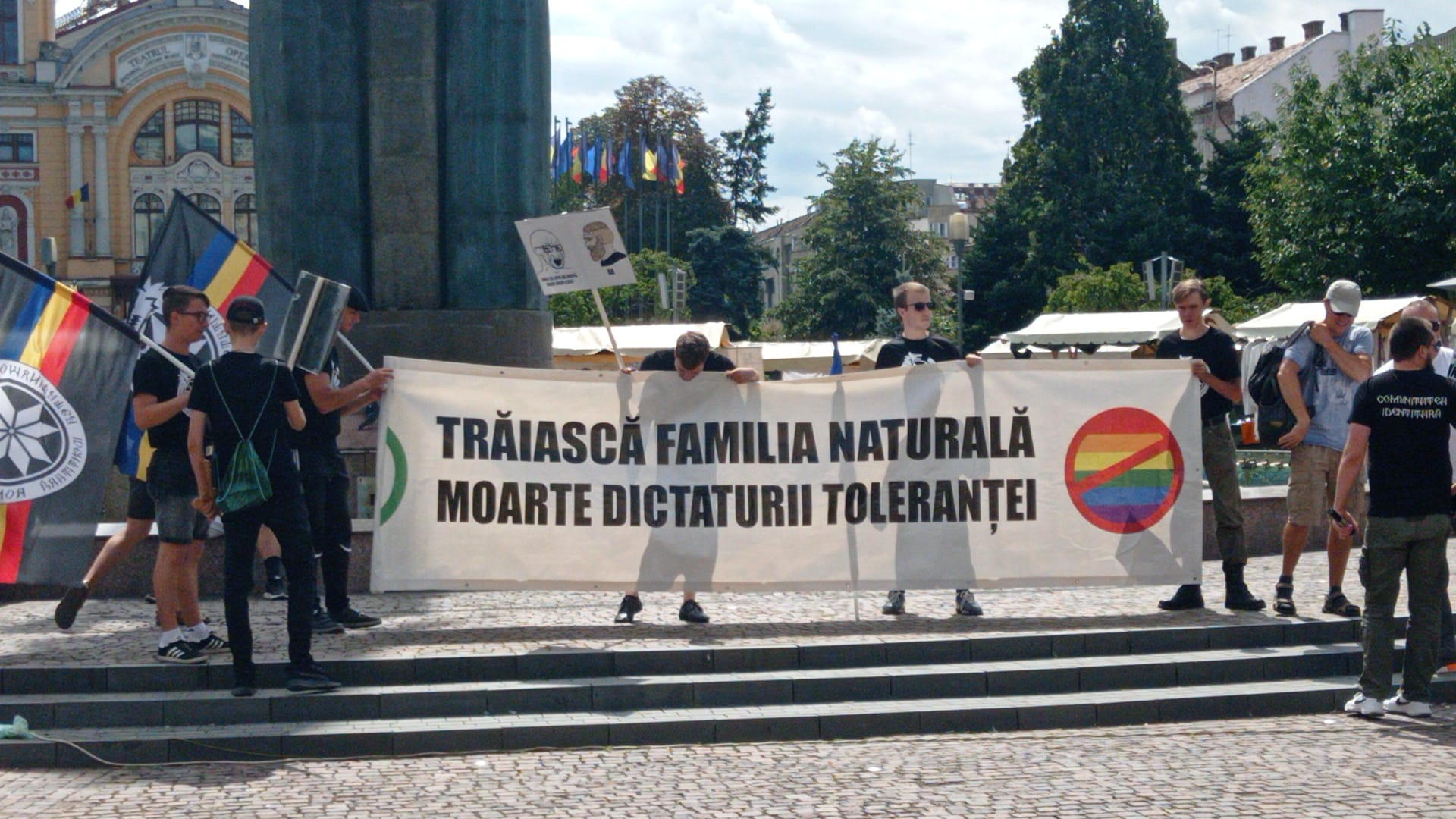 Miting-ul pentru familie organizat în luna august 2021, în Piața Avram Iancu din Cluj-Napoca/ Foto: Monitorul de Cluj