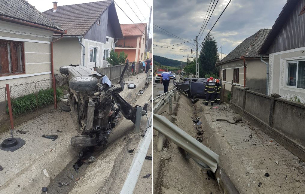 Accident soldat cu două victime/ Foto: ISU Cluj
