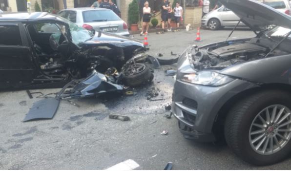 Accident cu 4 mașini în Negreni / Foto: ISU Cluj