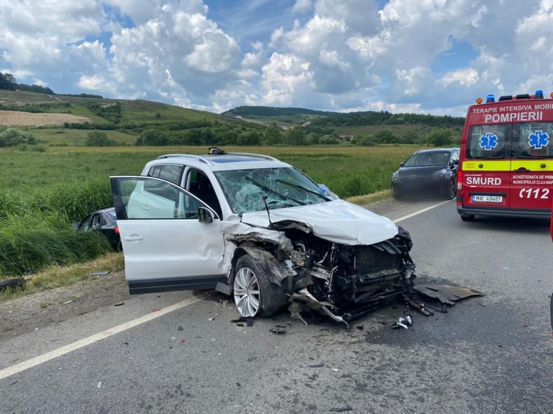 Accident grav în localitatea Nădășelu/ Foto: IPJ Cluj