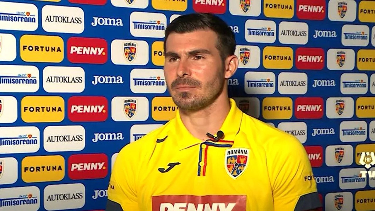 Florin Niță în tricoul echipei naționale a României. FOTO: Captură FRF TV