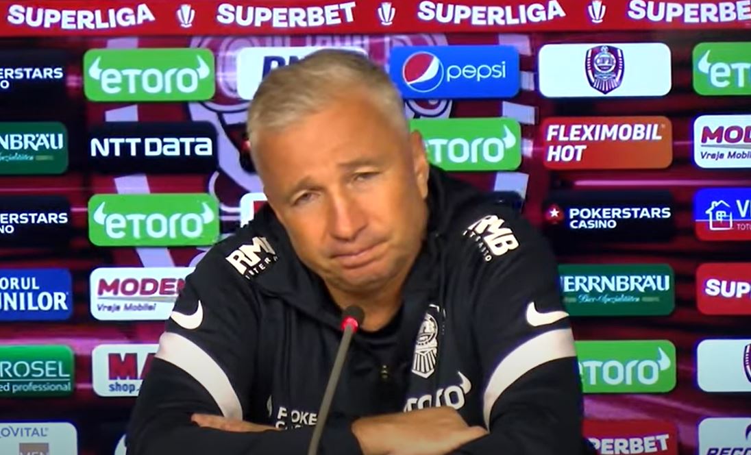 Petrescu: „Sunt foarte supărat și trist. E cea mai mare dezamăgire a mea la CFR Cluj” / Foto: YouTube CFR Cluj