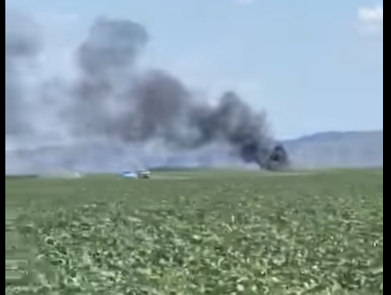 O dronă militară americană de luptă model MQ9 Reaper, aflată în misiune de antrenament, s-a prăbușit joi, 14 iulie, în apropiere de Baza 71 Aeriană Câmpia Turzii/ Foto: captură ecran YouTube BuzzNews Ro