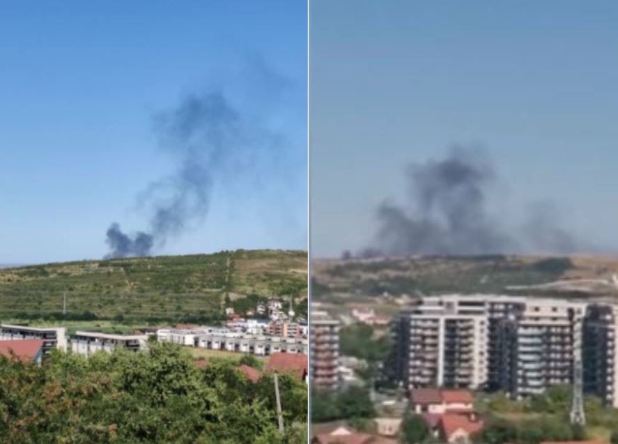 Incendiu lângă rampa de gunoi din Cluj-Napoca. Focul se vede din depărtare / Foto: monitorulcj.ro