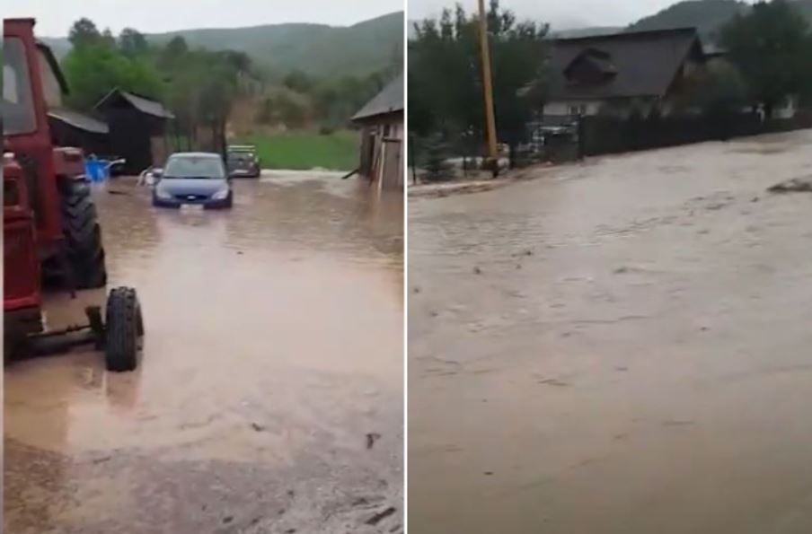 Furtuna de sâmbătă a făcut ravagii într-o localitate de lângă Dej / Foto: captură video - YouTube dejeanul.ro