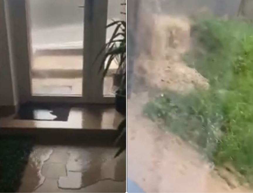 O ploaie a făcut ravagii la un bloc din Florești: apa a intrat în scară și a făcut pâraie pe străzi / Foto: Facebook - Grupul celor care locuiesc în Florești sau Cluj