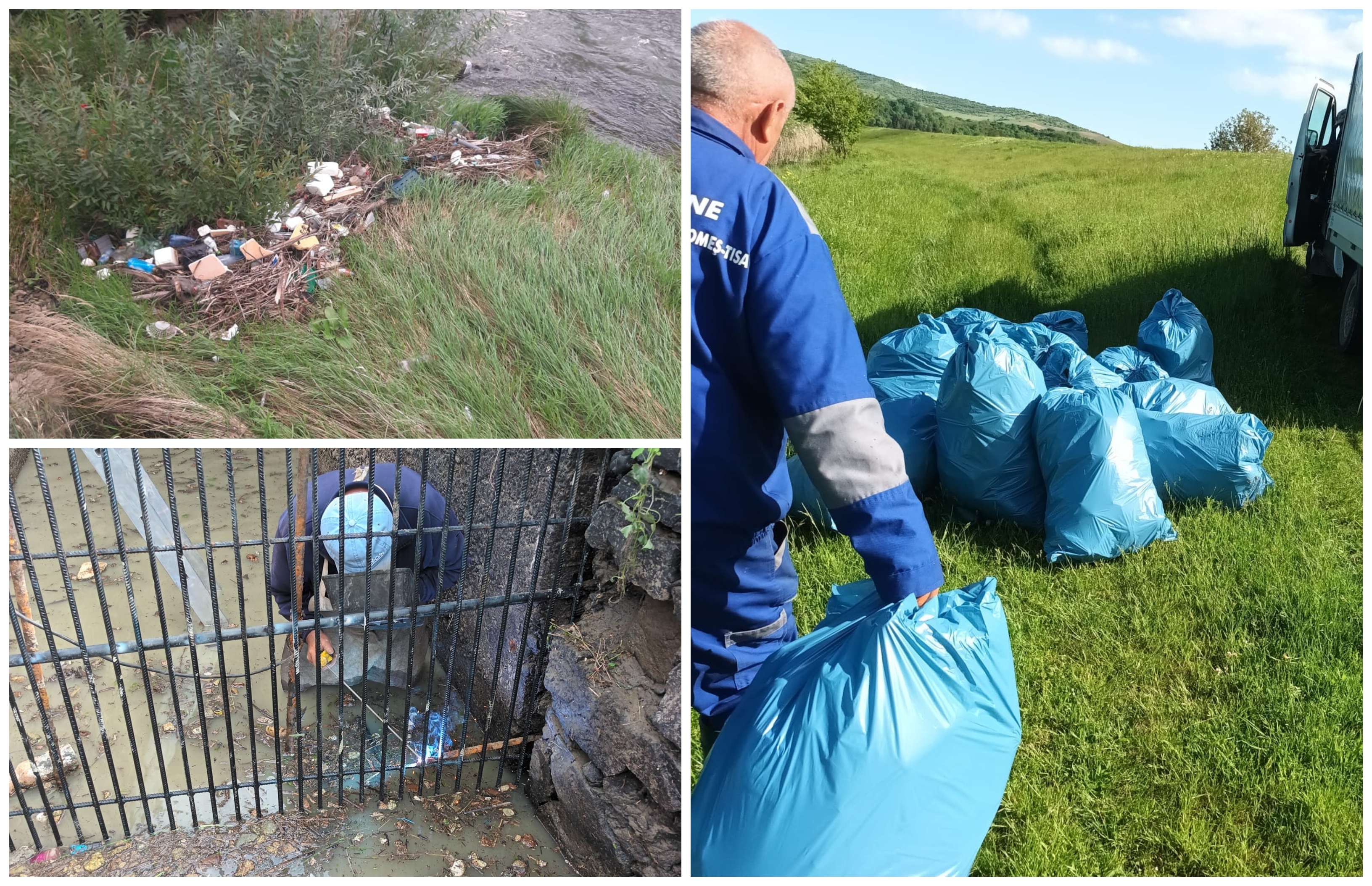 Două tone de gunoaie, scoase din râurile din Cluj. FOTO: Facebook/ Apele Române Someș-Tisa