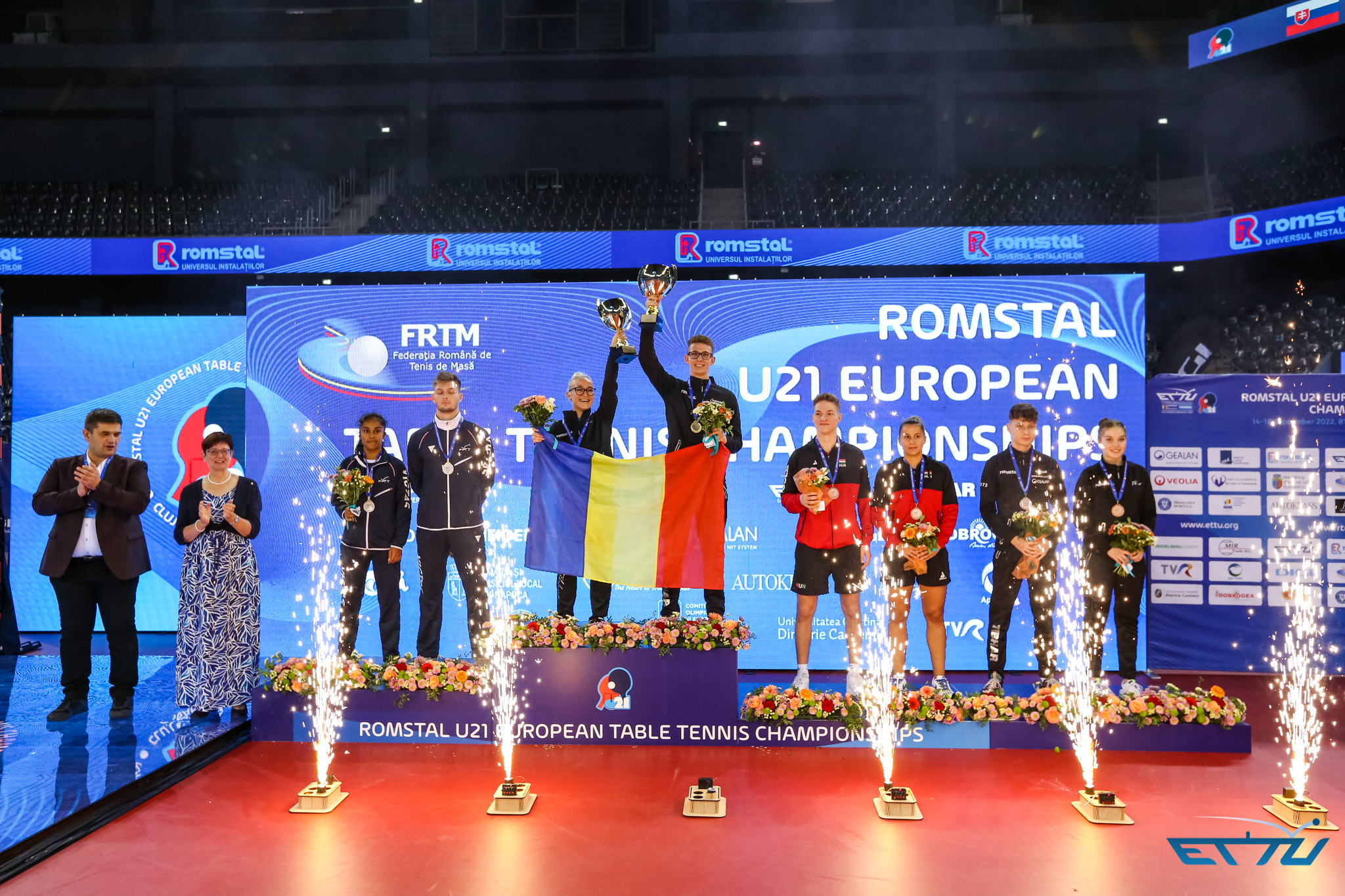 Aur pentru România, la Europenele Under-21 de tenis de masă de la Cluj-Napoca. FOTO: Romstal U21 European Table Tennis Championships 2022 - Press Office