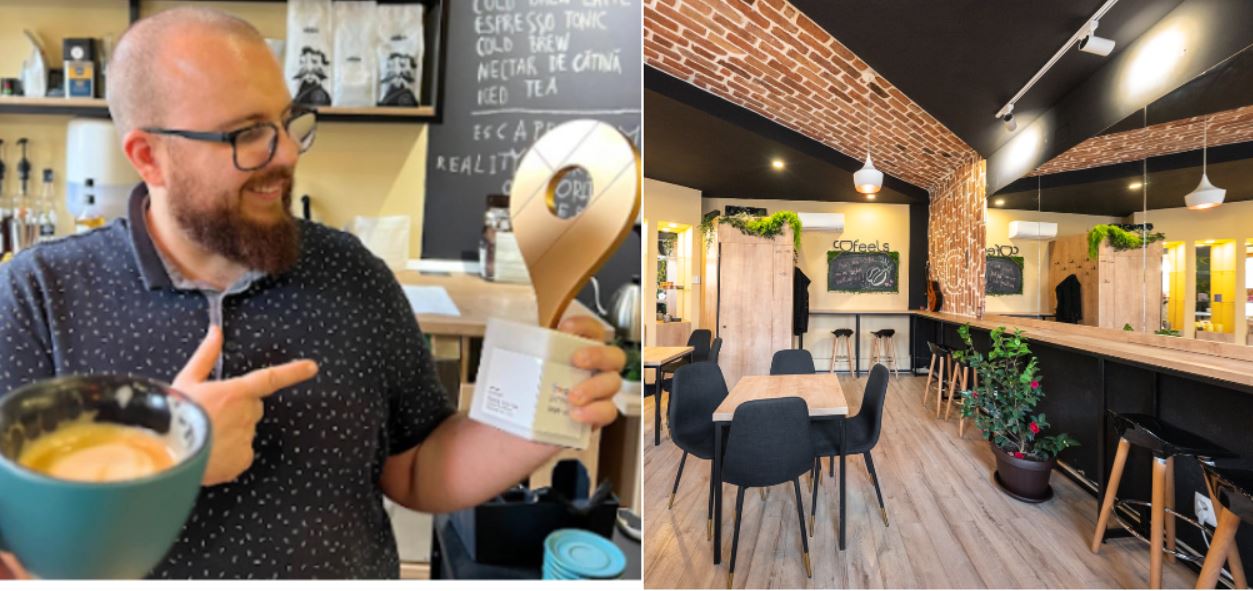 Cafenea socială, deschisă de numai un an în Cluj, premiată cu Recenzia de Aur de Google / Foto 1: Google - Foto 2: Cofeels, Facebook