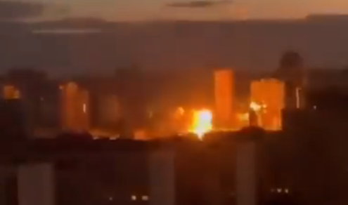 Mai multe explozii au fost auzite luni dimineaţă la Kiev, la exact o săptămână după loviturile ruseşti asupra capitalei Ucrainei/ Foto:  Maimunka News/Twitter