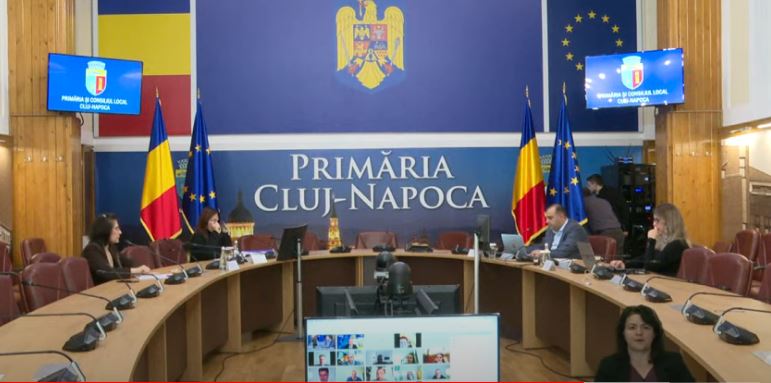 Ședință Consiliu local/ sursa: captură primariaclujnapoca.ro