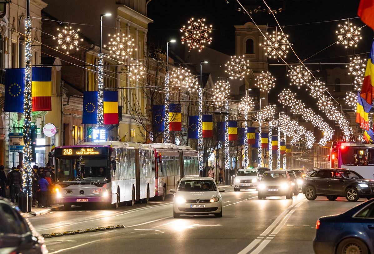 Iluminatul festiv în Cluj-Napoca / Foto: Municipiul Cluj-Napoca