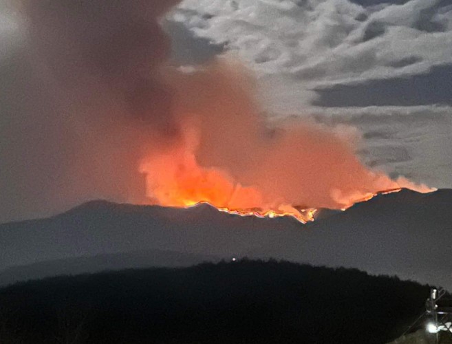 Pompierii eleni s-au declarat depăşiţi de situaţia cauzată de un incendiu de vegetaţie declanşat la graniţa dintre Grecia şi Bulgaria, care arde deja de peste 10 zile/ FOTO: @Gribbler79/Twitter