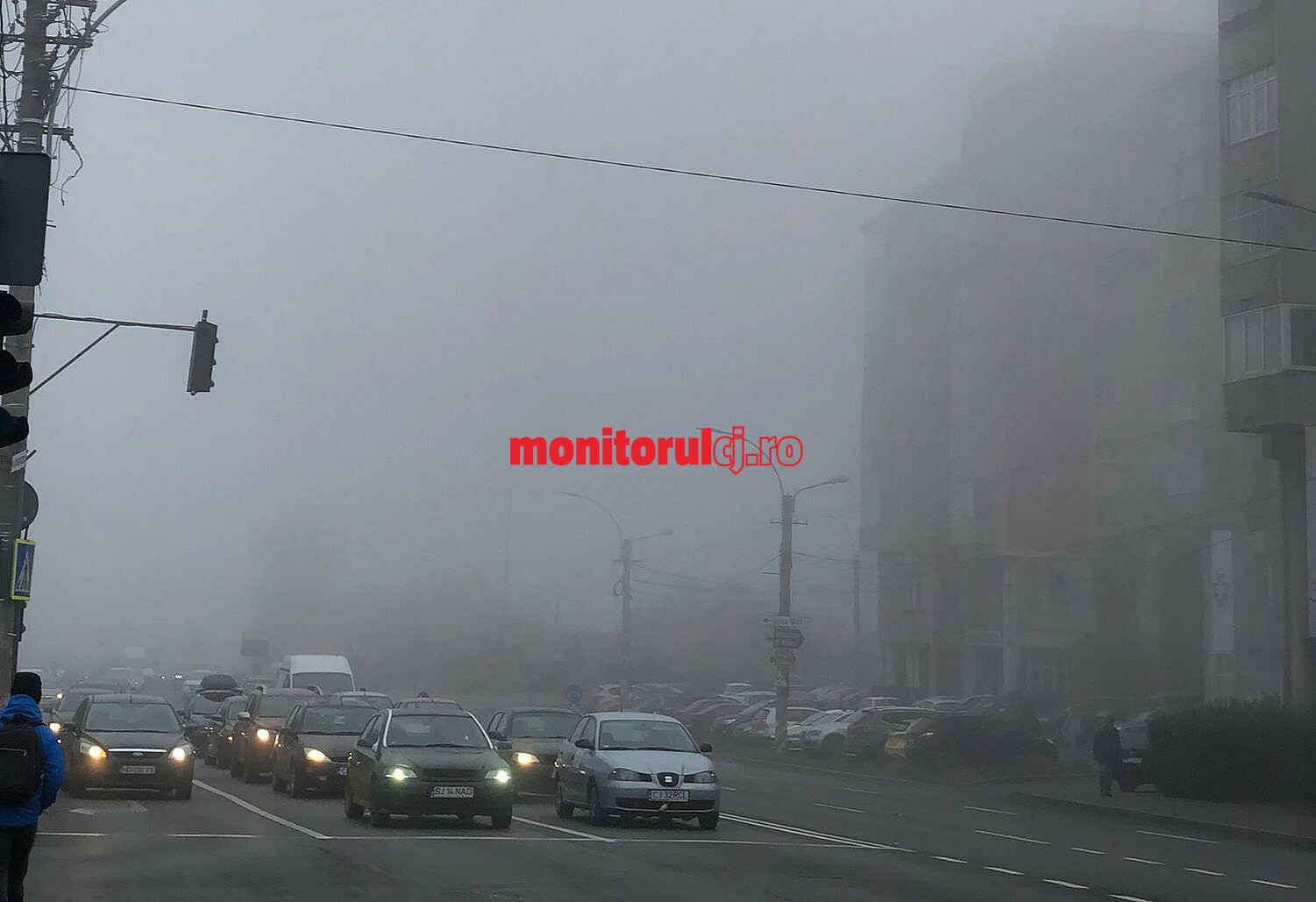 Cod galben de ceață în Cluj-Napoca, miercuri, 9 noiembrie / Foto: monitorulcj.ro