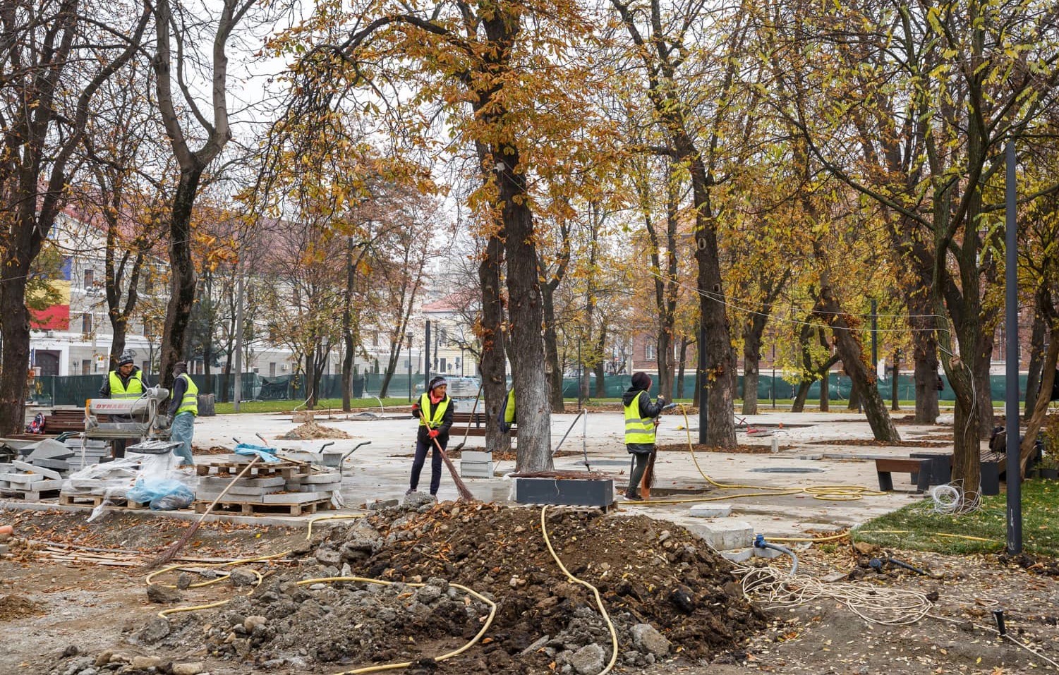 Stadiul lucrărilor de la Parcul Ștefan cel Mare din Cluj-Napoca/ FOTO: Emil Boc/Facebook