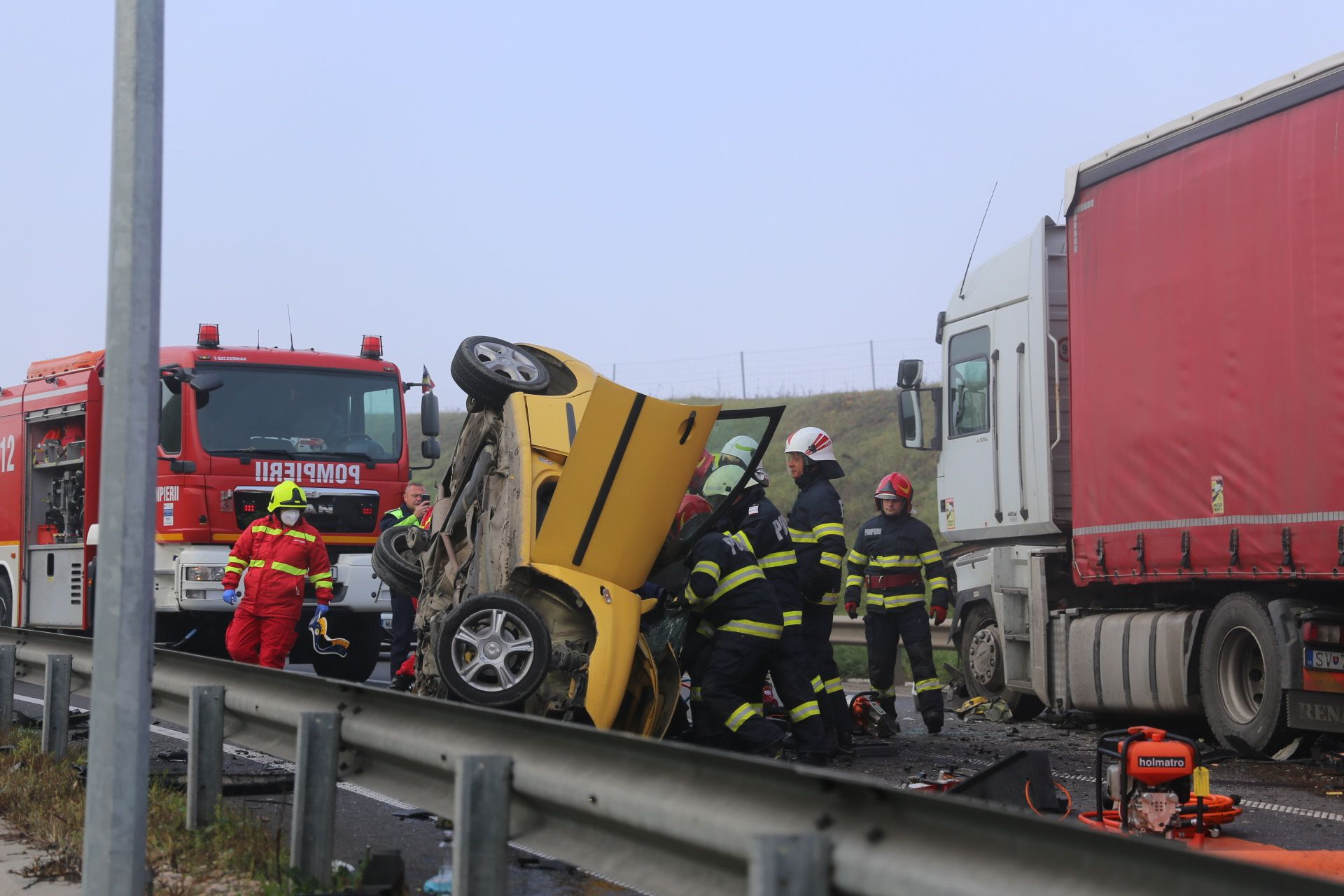 Accident groaznic pe Autostrada Transilvania/ FOTO: ISU Cluj