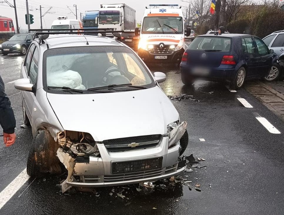 Accident în Jucu, județul Cluj/ FOTO: IPJ Cluj