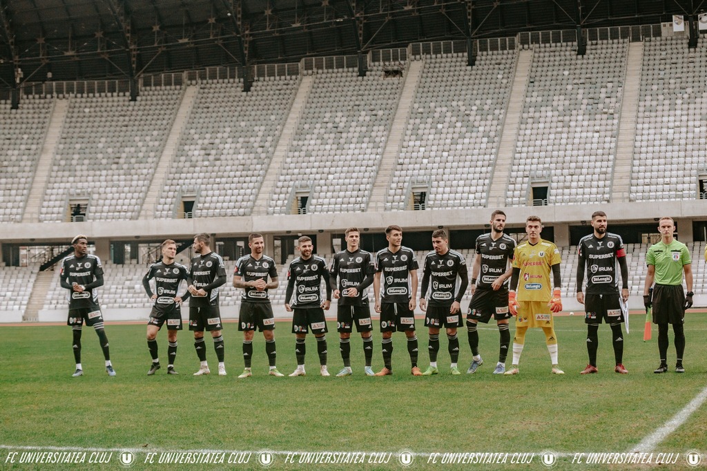 Jucătorii „U” Cluj în amicalul cu Hermannstadt/FOTO: Universitatea Cluj - Facebook