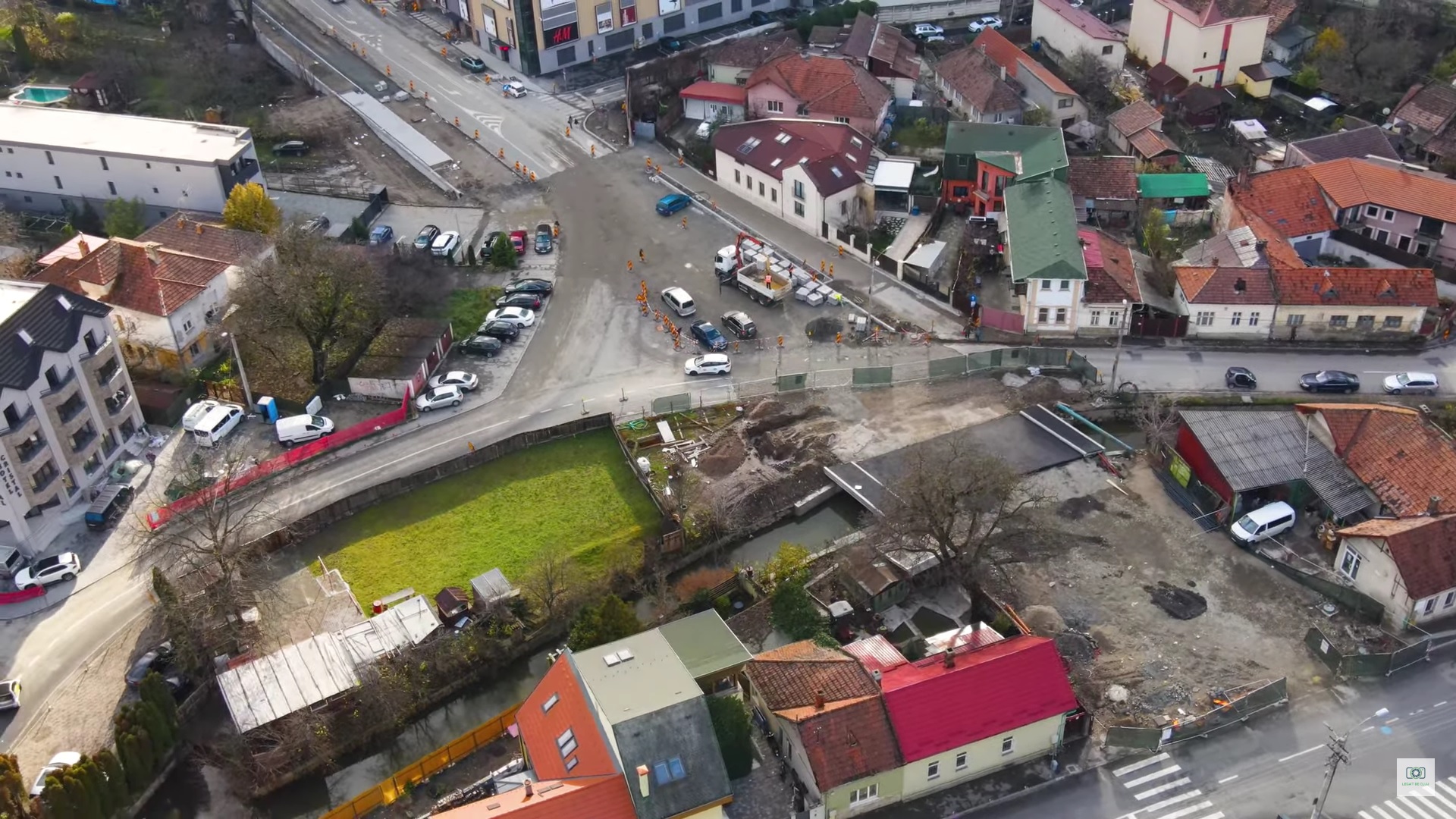 Podul peste Canalul Morii de pe strada Oțetului „prinde contur”. FOTO: Captură ecran Legat de Cluj