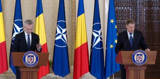 Jens Stoltenberg și Klaus Iohannis captură foto Administrația Prezidențială  a României Facebook.com