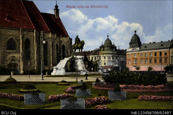 Piața Unirii în urmă cu mai bine de un secol / Foto: BCU Cluj