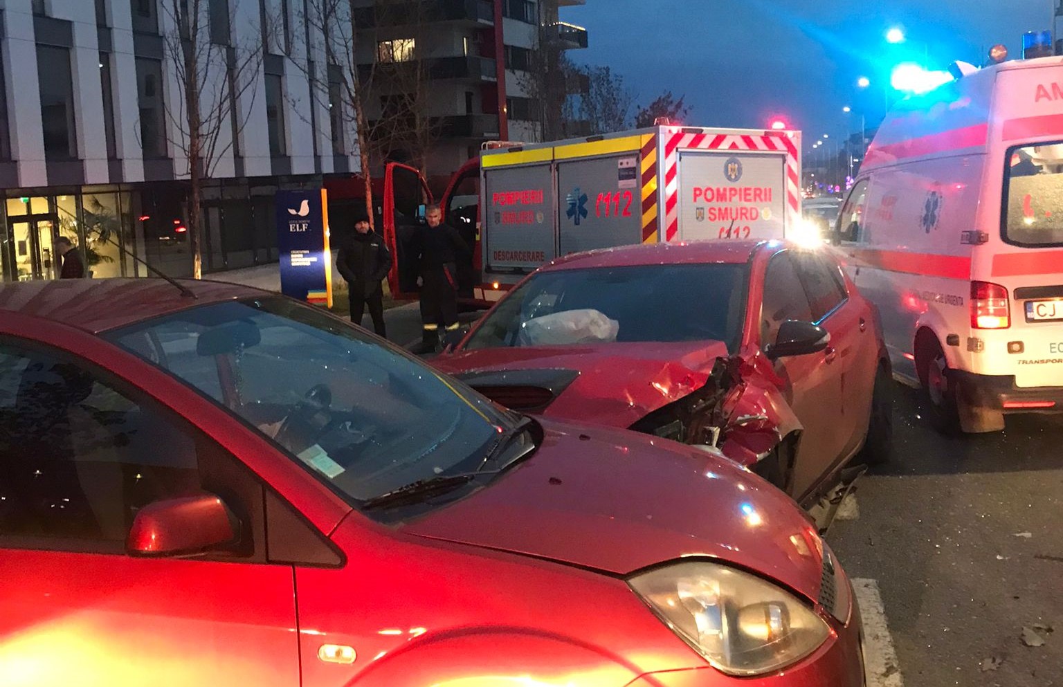 Al doilea accident grav pe strada Bună Ziua din Cluj-Napoca s-a petrecut miercuri/ Foto: ISU Cluj