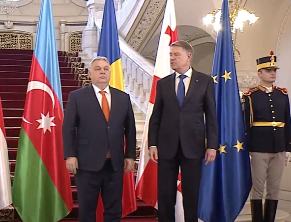 Primirea premierului Ungariei, Viktor Orban, la Palatul Cotroceni/ Foto: captură ecran Youtube Administrația Prezidențială