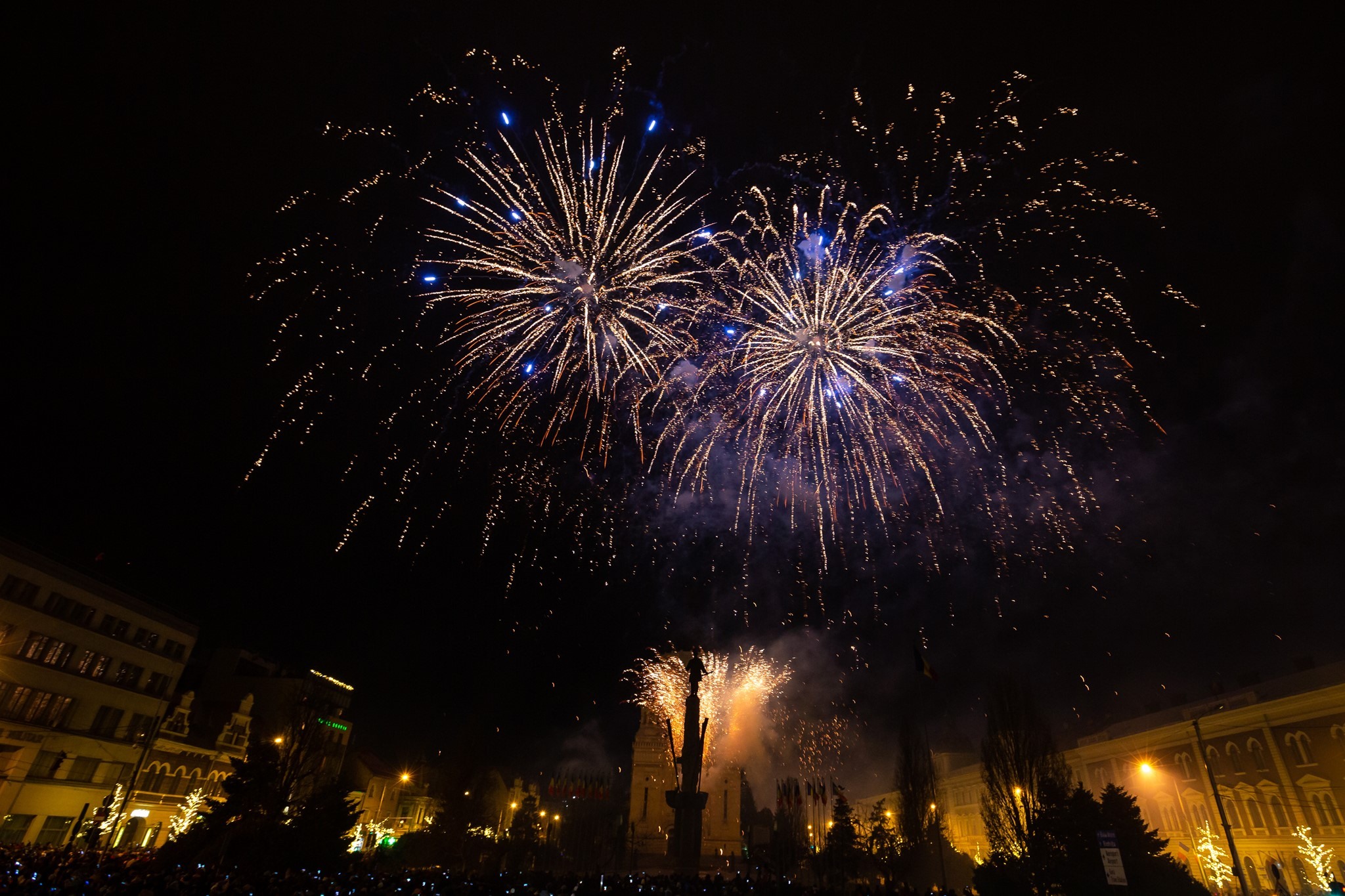 Concerte și spectacol de artificii, de Revelion 2023, în Piața Unirii din Cluj-Napoca. Facebook/ Municipiul Cluj-Napoca