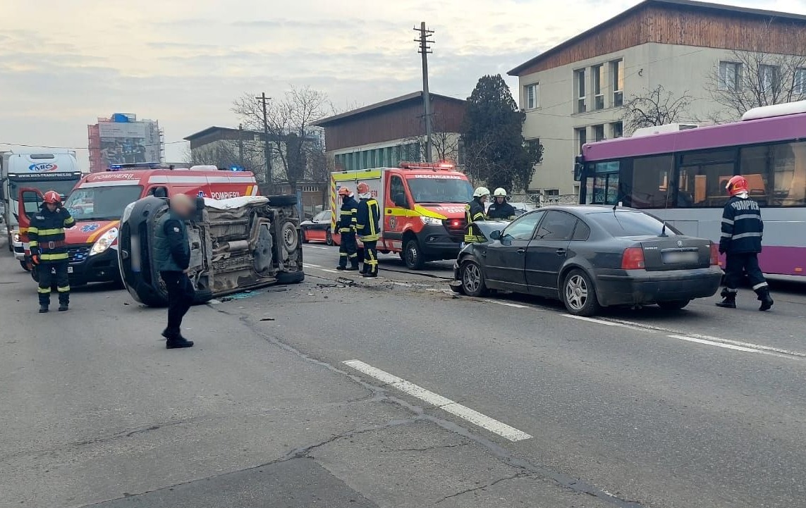 Accident în Cluj-Napoca. Foto arhivă, ISU Cluj