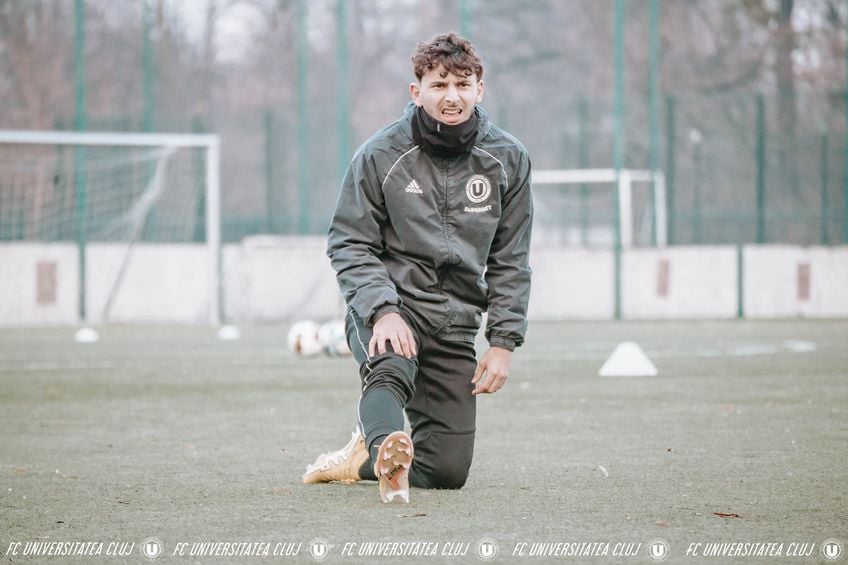 Ianis Stoica la antrenamentul „U” Cluj /FOTO: FC Universitatea Cluj - Facebook