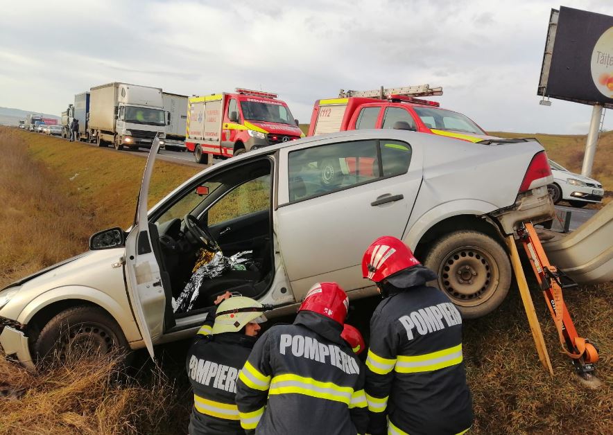 Accident centura Cluj-Apahida/captură foto ISU Cluj