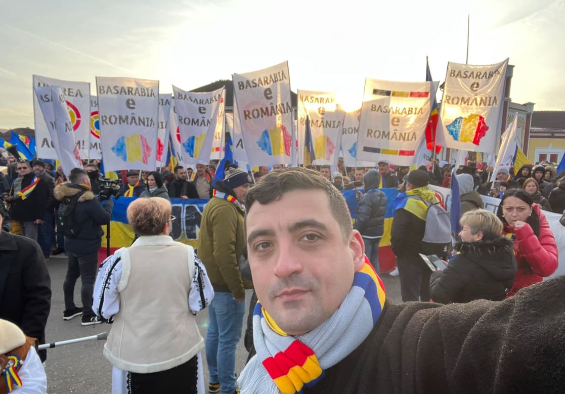 Liderul AUR George Simion, fostul vicepreședinte al Asociației „Onoare și Patrie”, prin care milita pentru unirea României cu Republica Moldova / Foto: Facebook - George Simion